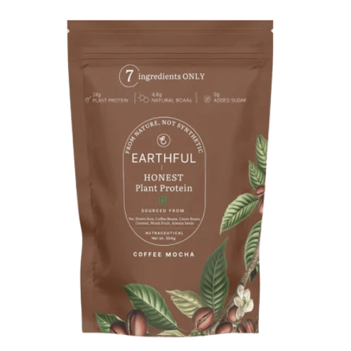 Plant Protein Powder – Pea and Brown Rice with Coffee Mocha | 24g Protein & 4.6g BCAAs (Serving – 42g)