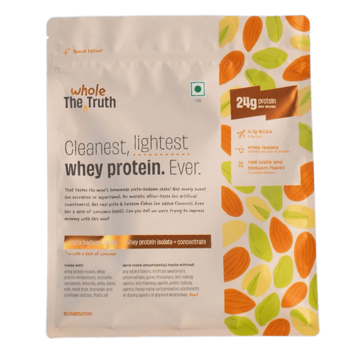 Dairy Protein Powder – Whey Protein Isolate + Concentrate - Pista Badaam Shake | 25g Protein & 4.7 BCCA (Serving – 35g)