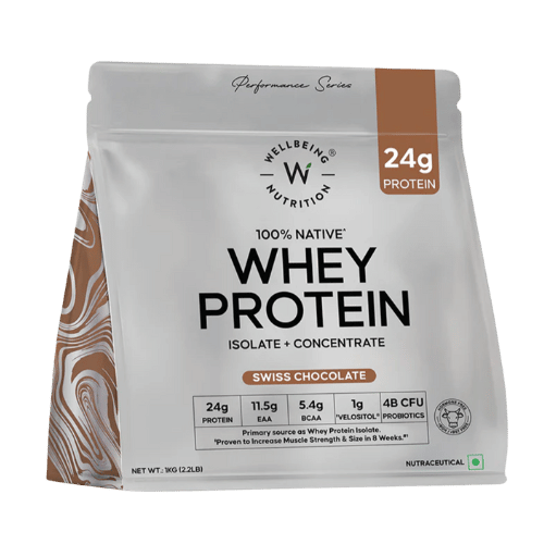 Dairy Protein Powder – Whey Protein Isolate + Concentrate - Swiss Chocolate | 24g Protein & 5.4g BCAAs (Serving – 35.5g)