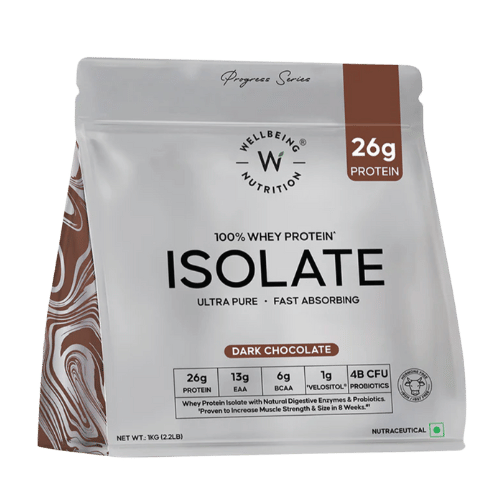 Dairy Protein Powder – Whey Protein Isolate Dark Chocolate | 26g Protein & 6g BCAAs (Serving – 35.5g)